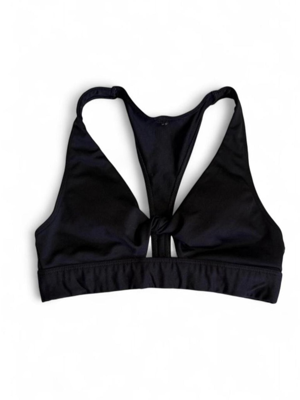 PINK Victoria’s Secret Black Knot Front Racerback Bikini Top Size Small